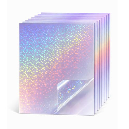 36 Sheets Digital Dots Holographic Sticker Paper Waterproof Laminate Film (36 Count)