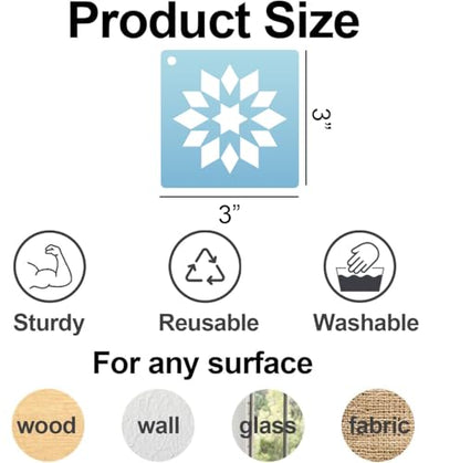 Barn Quilt Stencils for Painting Small Quilt Stencil 3inch (56 Count)