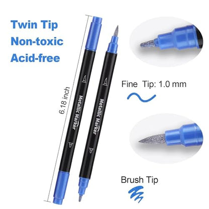 12 Colors Metallic Marker Pens (12 Count)