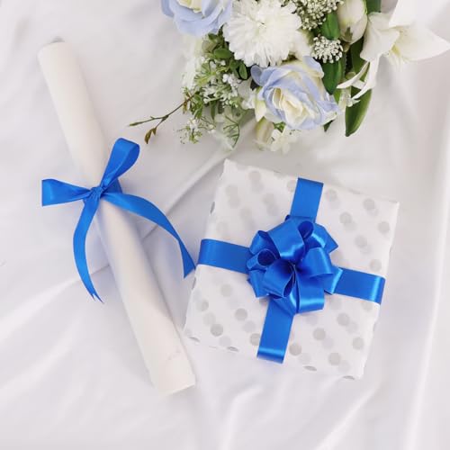1 Inch x 100yds Royal Blue Satin Ribbon for Crafts (300 Foot)