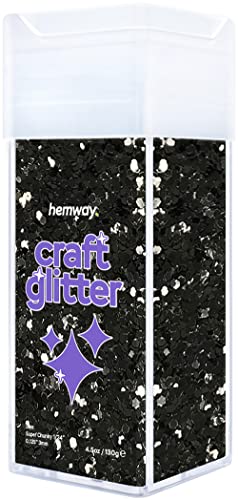 Craft Glitter Shaker Black 110g Super Chunky (3.9 Ounce)