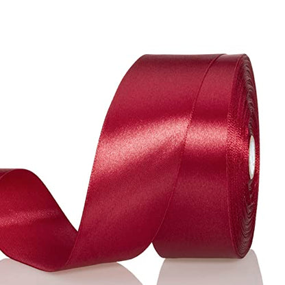 1 1 2 Inch Dark Red Solid Satin Ribbon for Gift Wrapping (150 Foot)