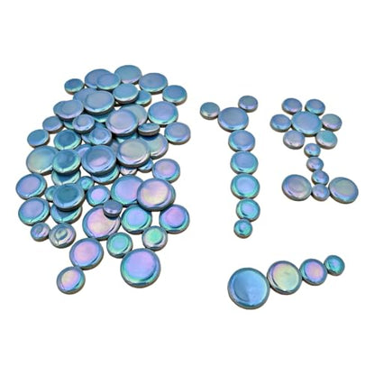 200g Iridescent Round Mosaic Tiles for Crafts Bulk