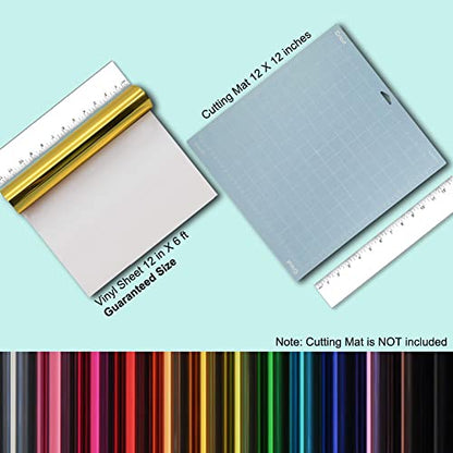 Gold HTV Foil Heat Transfer Vinyl Roll 12" x 6FT for T