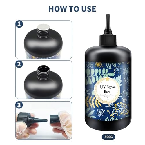 Crystal Clear Hard UV Resin Upgraded Formula Ultraviolet Fast Curing for Jewelry Making Craft Decoration