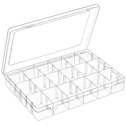 18 Grids Large Plastic Organizer Box with Adjustable Dividers
