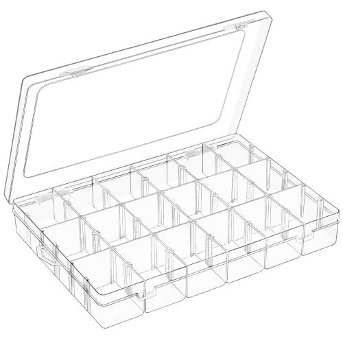18 Grids Large Plastic Organizer Box with Adjustable Dividers