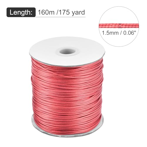 Waxed Cord 1.5mm Waxed Polyester Cord 175 Yard Wax String for Bracelet Making