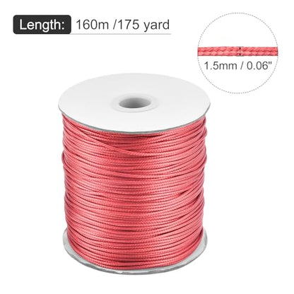 Waxed Cord 1.5mm Waxed Polyester Cord 175 Yard Wax String for Bracelet Making
