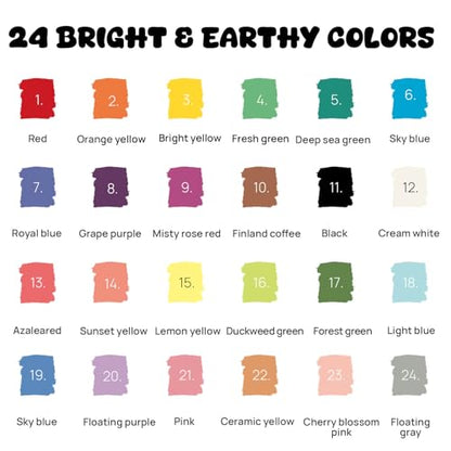 24 Automatic Ink Control Acrylic Paint Markers Dual Tip