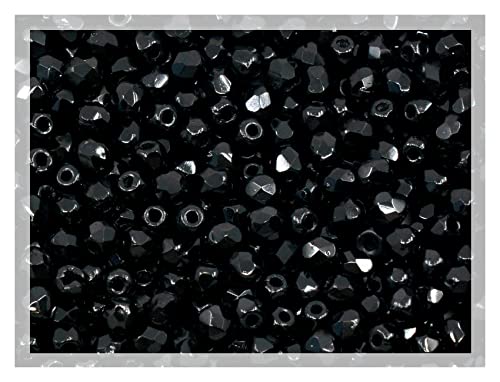 100pcs Faceted Fire Polished Pressed Czech Glass Beads 3mm (100 Count)