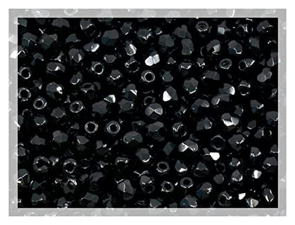 100pcs Faceted Fire Polished Pressed Czech Glass Beads 3mm (100 Count)
