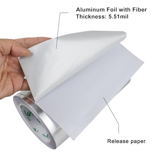 Adhesive Aluminum Foil Heat Shield Tape 1Pack 8inch x 66ft (66 Foot)