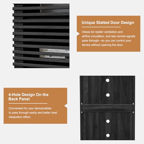 5 Tier AV Media Cabinet with Grille Door