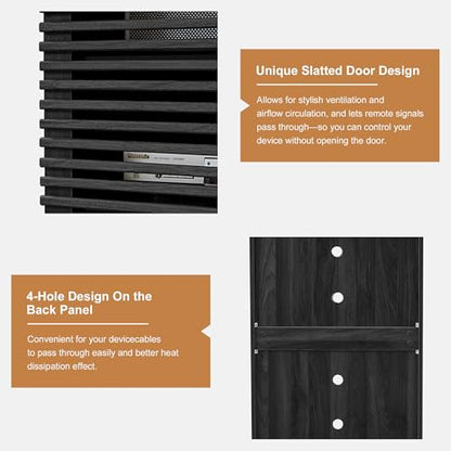 5 Tier AV Media Cabinet with Grille Door