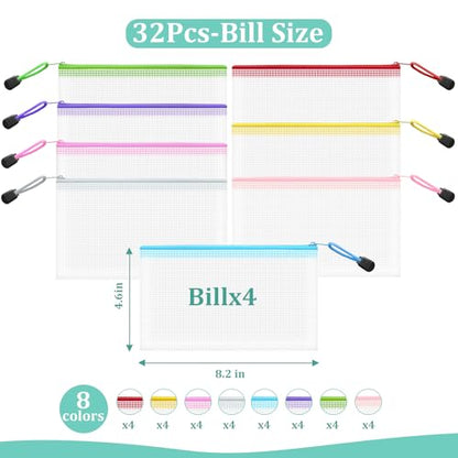 32pcs Mesh Zipper Pouch Bags Small (9 Count)