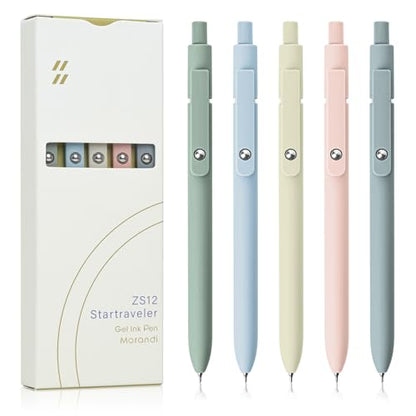 Gel Pens 5 Pcs 0.5mm Fine Point Smooth Writing Japanese Cute High