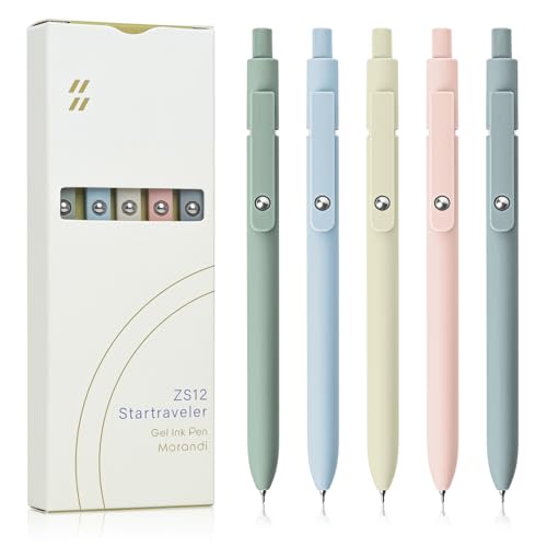 Gel Pens 5 Pcs 0.5mm Fine Point Smooth Writing Japanese Cute High