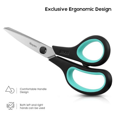 8.5" Heavy Duty Scissors All Purpose for Office School Crafts Sewing (3 Count)