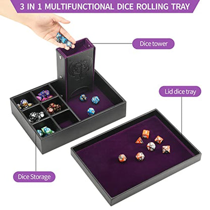DND Dice Tray and Dice Tower with Storage