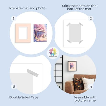 Mat Board Center 50 Pack 8x10 Picture Mat for 5x7 Photo Mixed Color