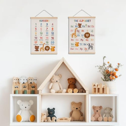 Dinosaur Number Chart Alphabet Poster Hanger