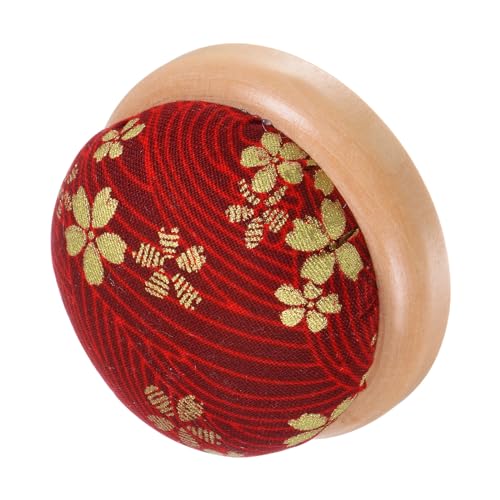 Pin Cushion Wooden Base Japanese Style Round Pincushion Needle Holder for Sewing Quilting Needlework DIY Crafts