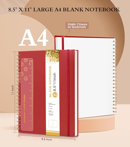Blank Spiral Notebook Journal 8.5” x 11”