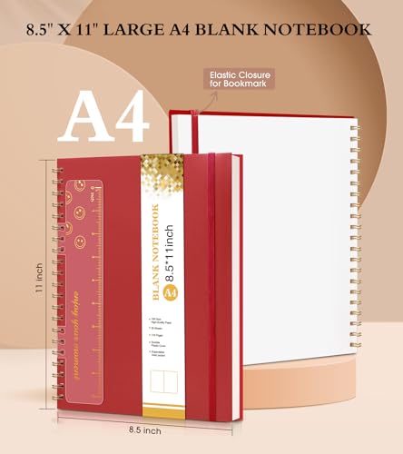 Blank Spiral Notebook Journal 8.5” x 11”