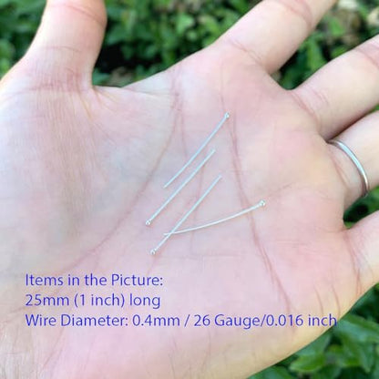 50pcs Adabele Real Sterling Silver Ball Head Pins 35mm (50 Count)