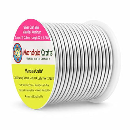 10 Gauge Silver Tone Anodized Aluminum Craft Wire