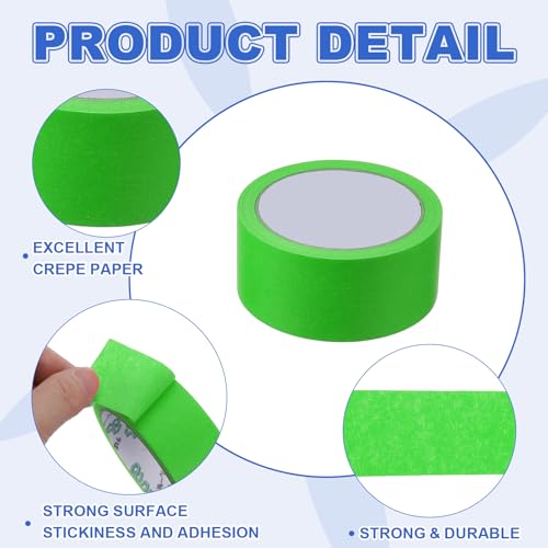 Masking Tape 1.8 Inch x 21 Yard Painter's Tape Green Paint Tapes for DIY Crafts Arts Drawing Decoration Labeling Car Painting Artist Teachers