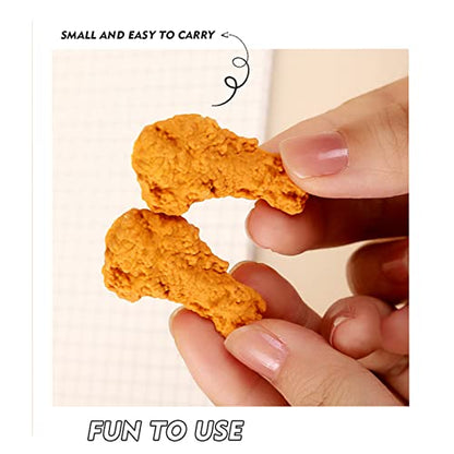 Food Erasers 27 Pack Fried Chicken Desk Pet Erasers for Kids Cute Fun School Supplies Prize Gifts Party Favors (27 个)