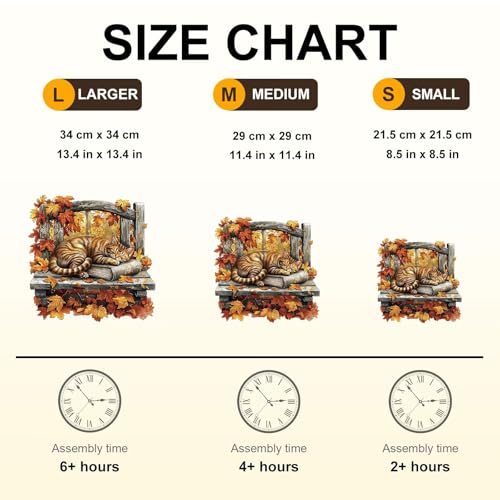 Resting Cat Puzzles Adults Gifts Wooden 200 Pieces 11.4 * 11.4in