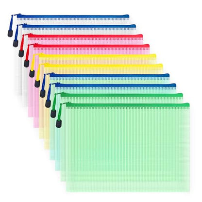 10 Pcs Zipper File Bags (10 Count)