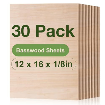 30 Pack Basswood Sheets 1 (30 Count)