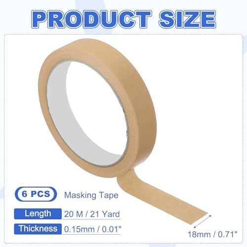 Masking Tape 0.7 Inch x 21 Yard Painter's Tape Brown Paint Tapes for DIY Crafts Arts Drawing Decoration Labeling Car Painting Artist Teachers