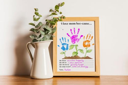 Handprint Floral Flower Bouquet Handprint Craft DIY for Mothers Day Card