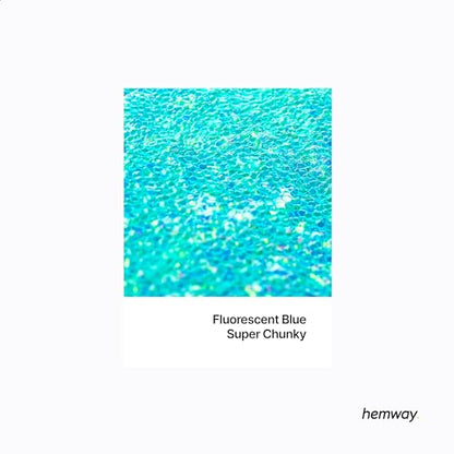 Resin Glitter Fluorescent Blue 100g Super Chunky (3.5 Ounce)