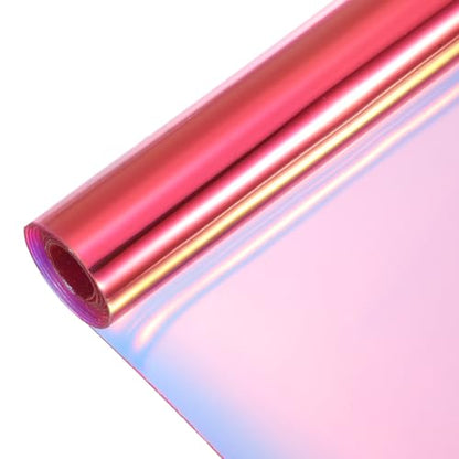 Holographic Clear PVC Vinyl Film Holographic PVC Fabric Waterproof Dichroic Film 12 x 48 Inch for Handbags Bows Earrings DIY Craft