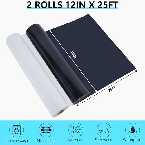 2 Rolls Iron on Vinyl 12" x 25ft (2 Count)