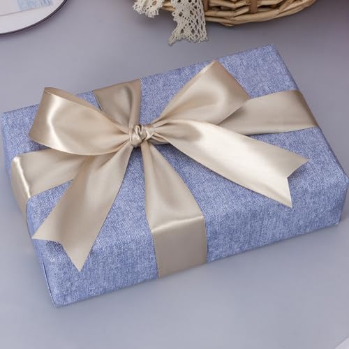 1 1 2 Inch Linen Beige Solid Satin Ribbon for Gift Wrapping