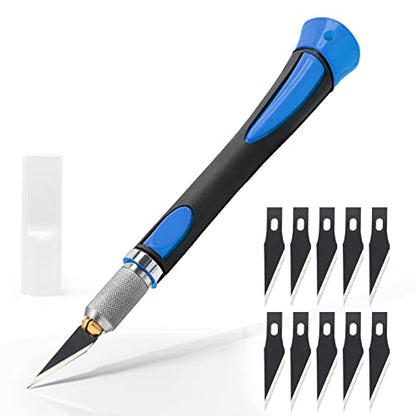 Precision Hobby Knife Set Utility Craft Knife Kit with 10PCS Blades for Art