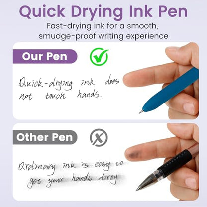 Gel Pens 6pcs 0.7mm Fine Point Black Ink Quick Dry Pens (6 Count)