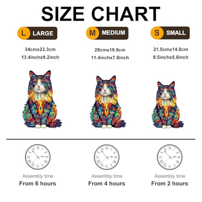 Colorful Ragdoll Cat Wooden Puzzles 135 Pieces