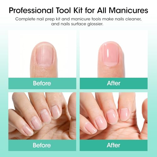 Nail Cleanser Pads 50PCS with 10PCS Manicure Tools Kit (50 Count)