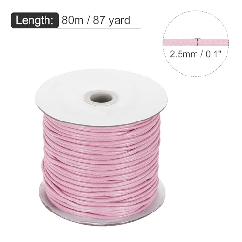 Waxed Cord 2.5mm Waxed Polyester Cord 87 Yard Wax String for Bracelet Making