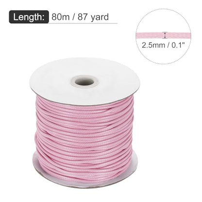 Waxed Cord 2.5mm Waxed Polyester Cord 87 Yard Wax String for Bracelet Making