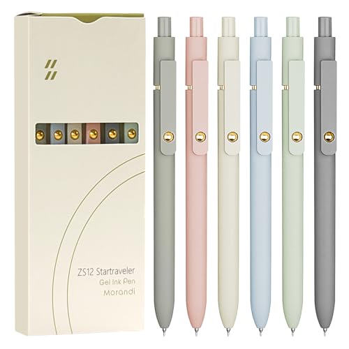 6 Pcs Gel Pens 0.5mm Quick Dry Black Ink Pens Fine Point Smooth Writing Pens (6 Count)