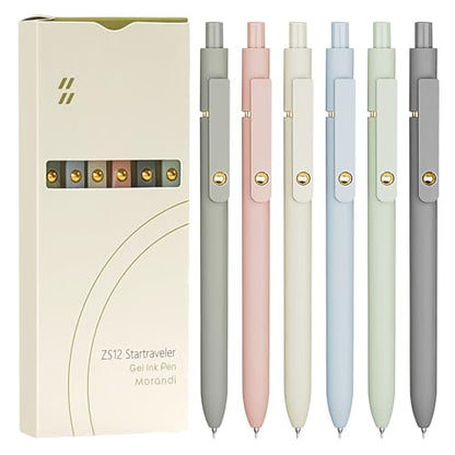 6 Pcs Gel Pens 0.5mm Quick Dry Black Ink Pens Fine Point Smooth Writing Pens (6 Count)